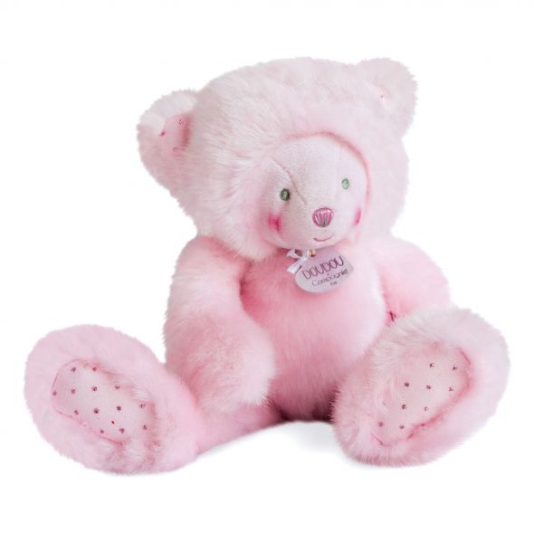 Peluche ours rose 30cm 