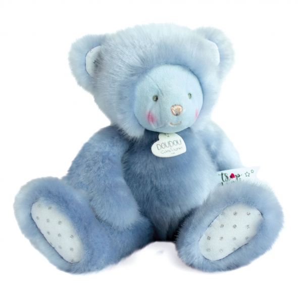 Peluche ours bleu 30cm 